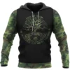 Viking Hoodie – Son of Odin – Tree of Life Symbols Camo Heritage