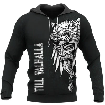Viking Hoodie – Till Valhalla Hoodie – Berserker Art Savage Legacy