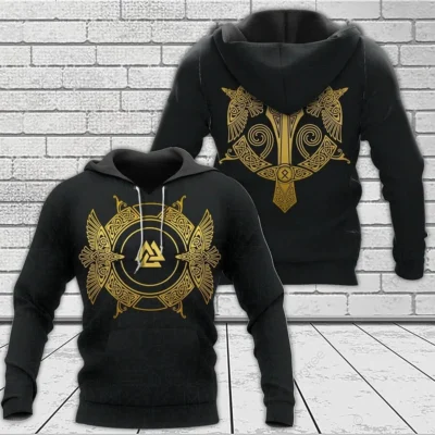 Viking Hoodie – Valknut Norse Raven Hoodie Mystic Legacy