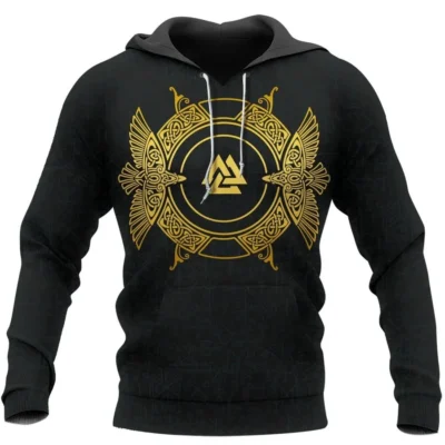 Viking Hoodie – Valknut Norse Raven Hoodie Mystic Legacy