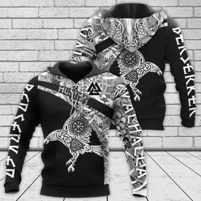Viking Hoodie – Viking Celtic Raven Hoodie Mystic Heritage