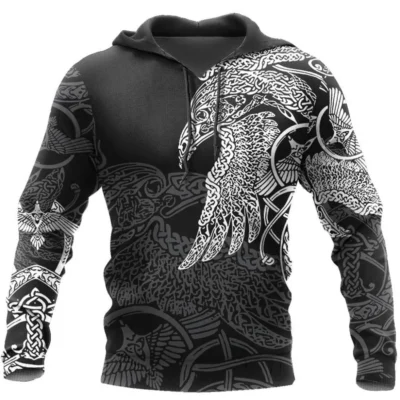 Viking Hoodie – Viking Celtic Raven Hoodie Mystic Heritage