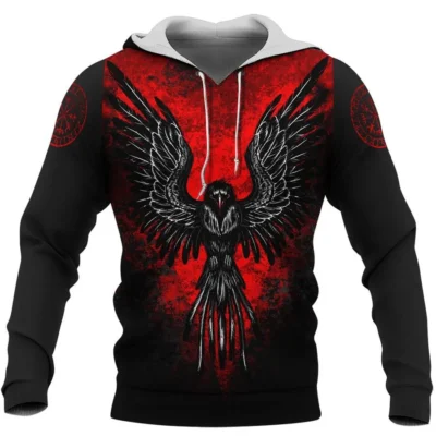 Viking Hoodie – Viking Nordic Raven Hoodie Timeless Spirit