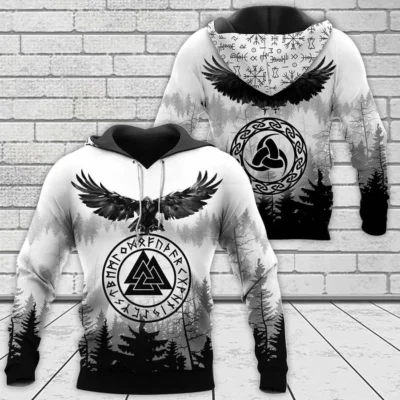 Viking Hoodie – Viking Raven Symbol Legendary Insight