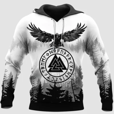 Viking Hoodie – Viking Raven Symbol Legendary Insight