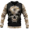 Viking Hoodie – Viking Skull Art with Jormungandr Symbol