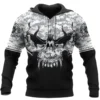Viking Hoodie – Viking Skull Drawing with Camouflage Pattern Viking Hoodie – Viking Skull Drawing with Camouflage Pattern