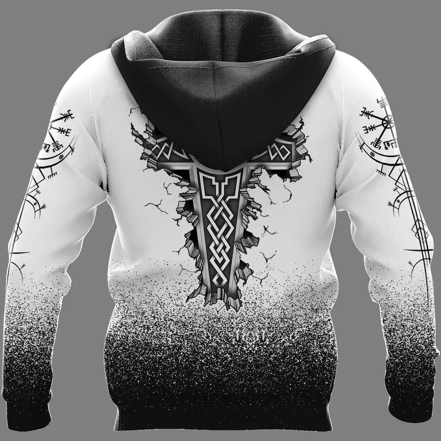 Viking Hoodie With Raven Odin And Mjölnir Legendary Viking Hoodie With Raven Odin And Mjölnir Legendary