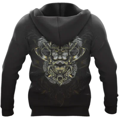 Viking Hoodie With The Sons Of Fenrir Hati And Skoll