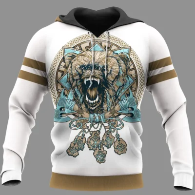 Viking Hoodie – Wolf Hoodies – Norse Wolf Art Fierce Design