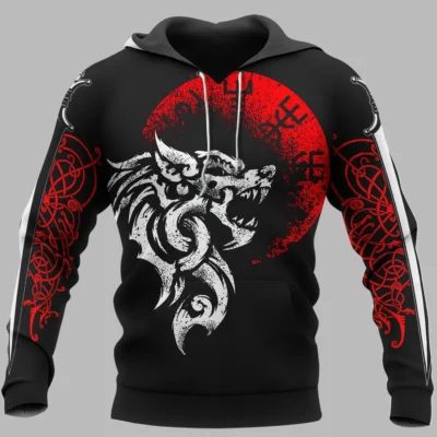 Viking Hoodies – Fenrir Clothing – Wolf Hoodie Untamed Power