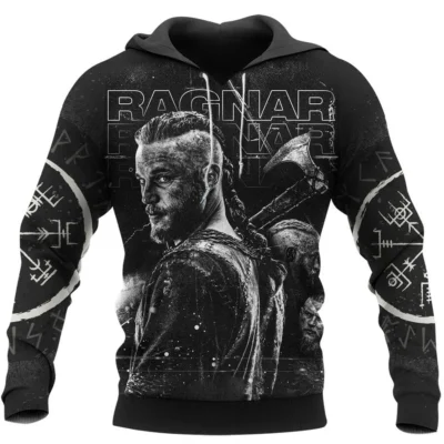 Viking Hoodies – King Ragnar – Valhalla Awaits Legendary Art