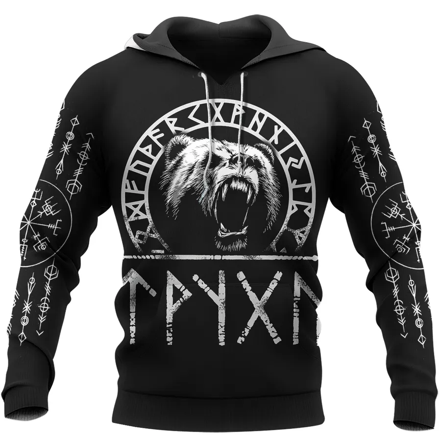 Viking Hoodies – Norse Mythology Bears – Viking Raven Symbol Power Viking Hoodies – Norse Mythology Bears – Viking Raven Symbol Power