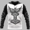Viking Hoodies – Raven Viking – Hammer of Thor – Yggdrasil Art Legend