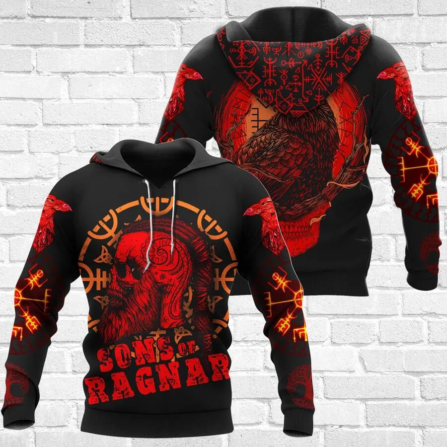 Viking Hoodies – Sons of Ragnar – Norse Rune Raven Skull Viking Hoodies – Sons of Ragnar – Norse Rune Raven Skull
