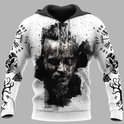 Viking Hoodies – Viking Ragnar – Norse Wolf Symbol Fierce Heritage