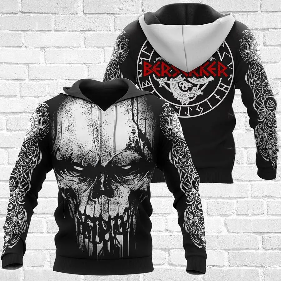 Viking Hoodies – Viking Skull Art – Berserker Hoodie Savage Spirit Viking Hoodies – Viking Skull Art – Berserker Hoodie Savage Spirit