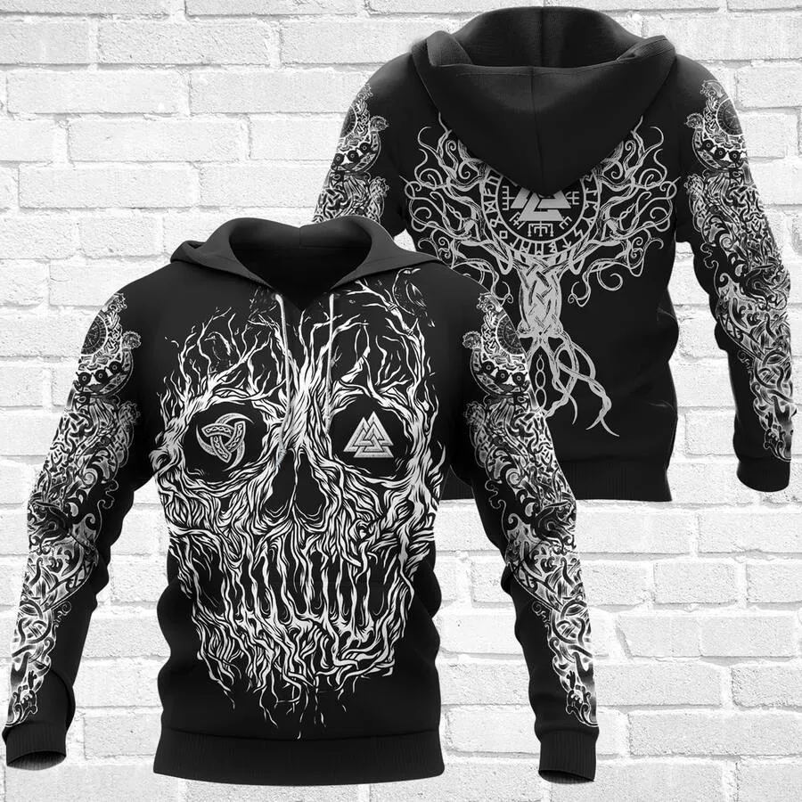 Viking Hoodies – Viking Skull Drawing – Yggdrasil Art Timeless Power Viking Hoodies – Viking Skull Drawing – Yggdrasil Art Timeless Power