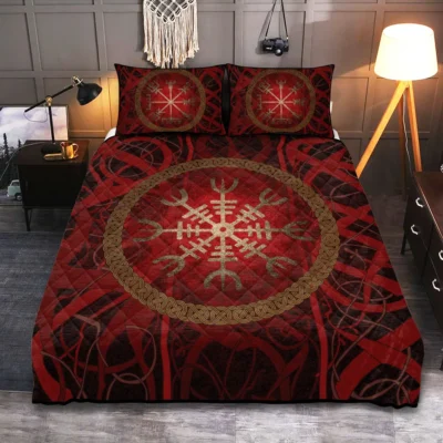 Viking Quilt Bedding Set – Aegishjalmur Helm of Awe Mystic Protection