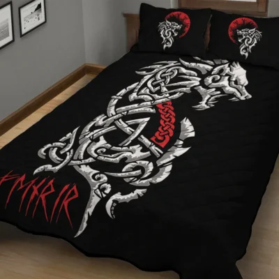 Viking Quilt Bedding Set – Art Fenrir Savage Power