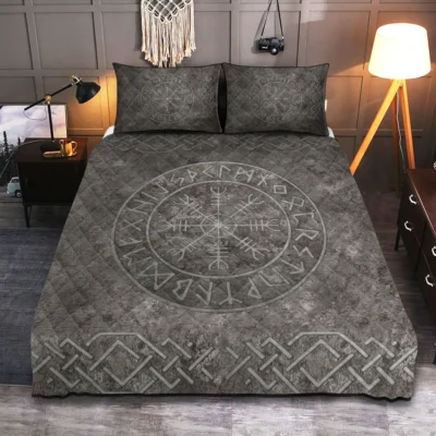 Viking Quilt Bedding Set – Awe of Helm Rune Sacred Protection