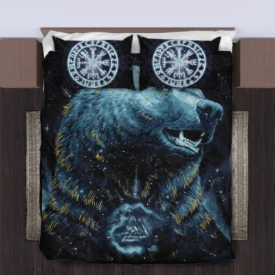 Viking Quilt Bedding Set – Bear Viking Valknut Warrior Spirit