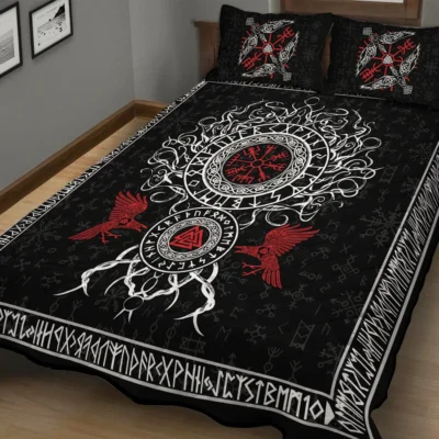 Viking Quilt Bedding Set – Celtic Knot Tree of Life Sacred Unity