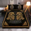 Viking Quilt Bedding Set – Celtic Norse Wolf Art Primal Heritage