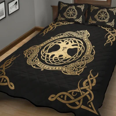 Viking Quilt Bedding Set – Celtic Tree of Life Harmony Design