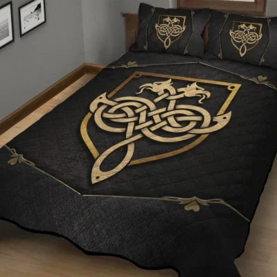 Viking Quilt Bedding Set – Double-Headed Eagle Celtic Power