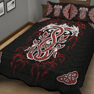 Viking Quilt Bedding Set – Dragon Viking Celtic Mystic Legacy