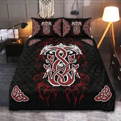 Viking Quilt Bedding Set – Dragon Viking Celtic Mystic Legacy
