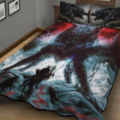 Viking Quilt Bedding Set – Fenrir Art of Ragnarok Epic Power