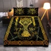 Viking Quilt Bedding Set – Fenrir Symbol Valknut Eternal Strength Viking Quilt Bedding Set – Fenrir Symbol Valknut Eternal Strength
