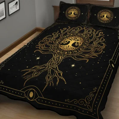 Viking Quilt Bedding Set – Golden Tree of Life Radiant Heritage