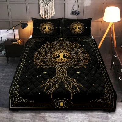Viking Quilt Bedding Set – Golden Tree of Life Radiant Heritage