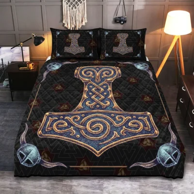 Viking Quilt Bedding Set – Hammer of Thor Mighty Power