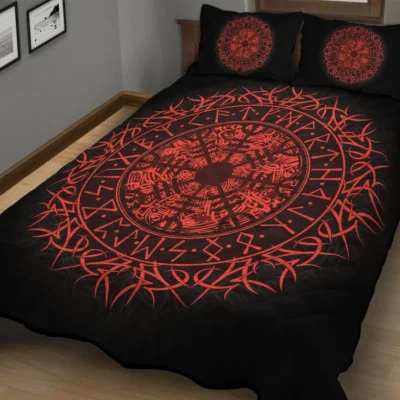 Viking Quilt Bedding Set – Helm of Awe Norse Protection Design