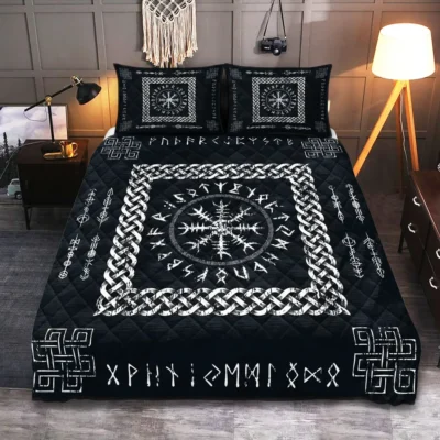 Viking Quilt Bedding Set – Helm of Awe Rune Legendary Protection