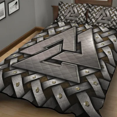Viking Quilt Bedding Set – Metal Viking Valknut Emblem