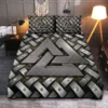 Viking Quilt Bedding Set – Metal Viking Valknut Emblem Viking Quilt Bedding Set – Metal Viking Valknut Emblem