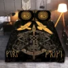 Viking Quilt Bedding Set – Munin and Hugin Raven Guardians Viking Quilt Bedding Set – Munin and Hugin Raven Guardians