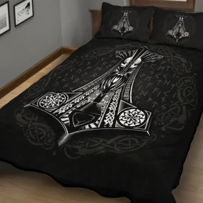 Viking Quilt Bedding Set – Mythos Mjolnir Thunder Legend Viking Quilt Bedding Set – Mythos Mjolnir Thunder Legend