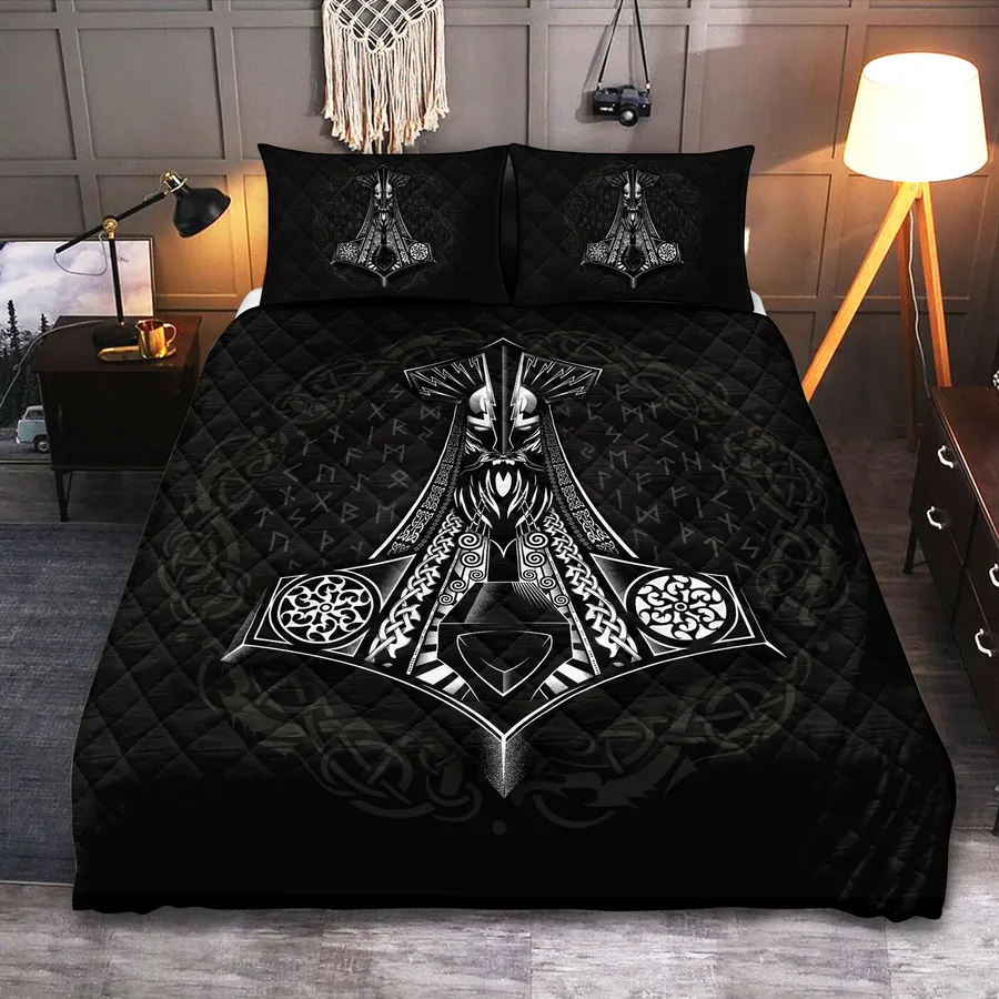Viking Quilt Bedding Set – Mythos Mjolnir Thunder Legend Viking Quilt Bedding Set – Mythos Mjolnir Thunder Legend