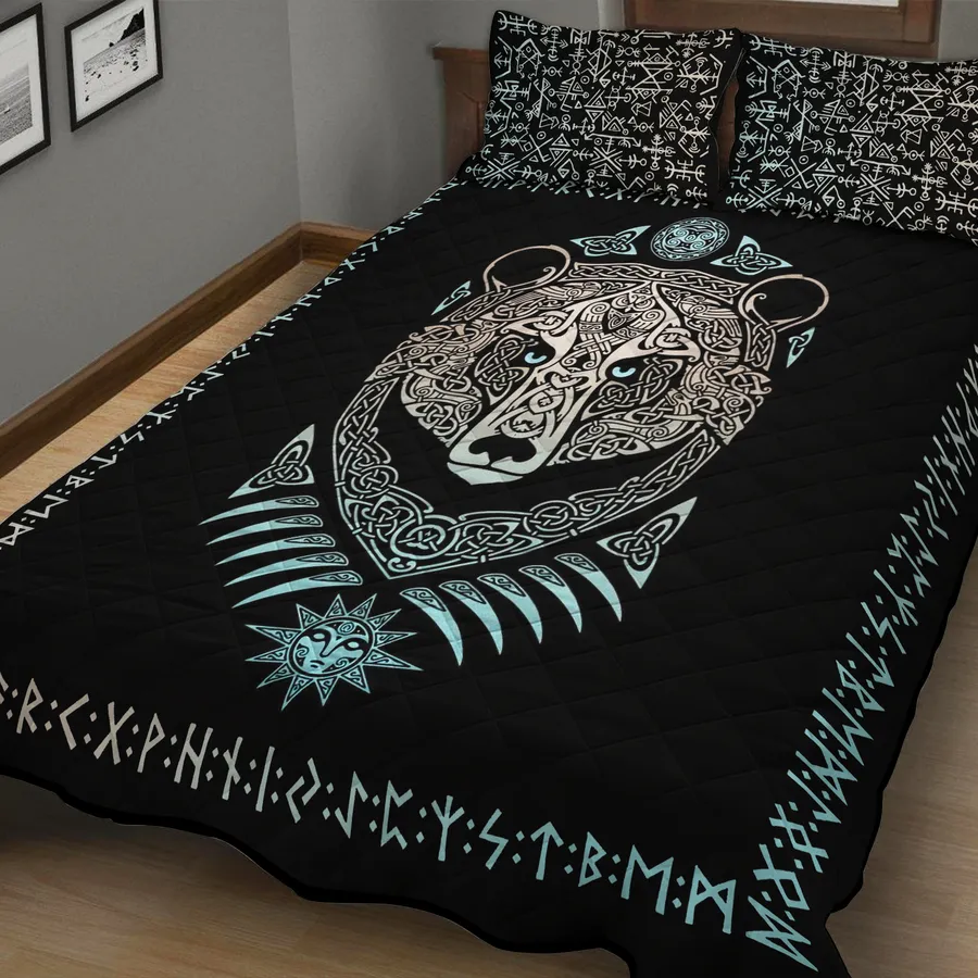 Viking Quilt Bedding Set – Norse Bear Strength Legend Viking Quilt Bedding Set – Norse Bear Strength Legend