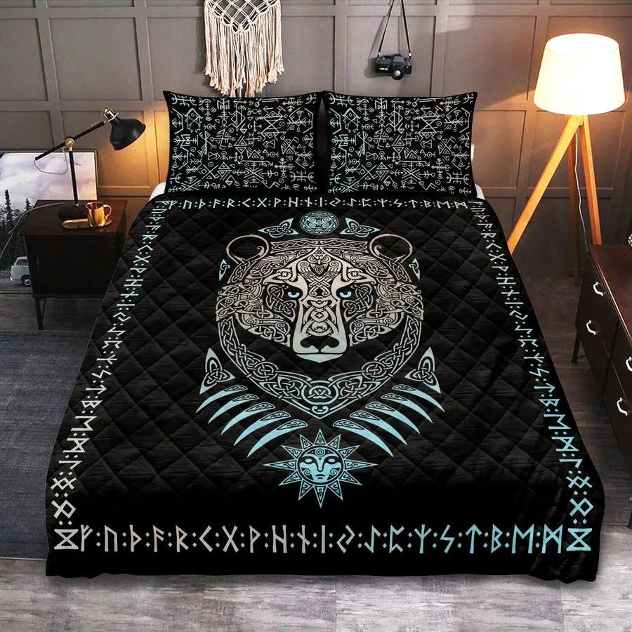Viking Quilt Bedding Set – Norse Bear Strength Legend Viking Quilt Bedding Set – Norse Bear Strength Legend