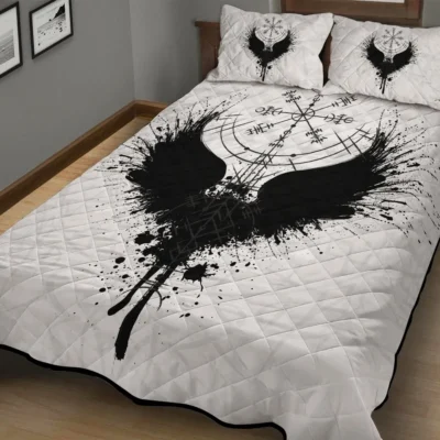 Viking Quilt Bedding Set – Norse Raven Mystic Design