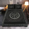 Viking Quilt Bedding Set – Norse Runic Compass Vegvisir Symbol Guidance Viking Quilt Bedding Set – Norse Runic Compass Vegvisir Symbol Guidance
