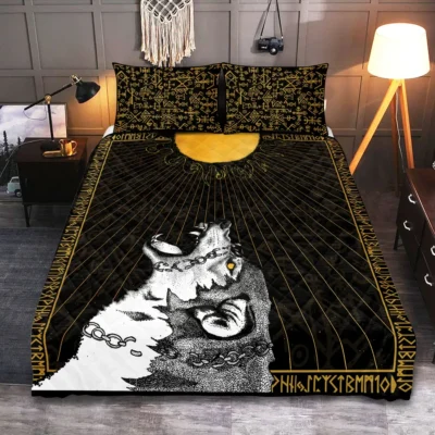 Viking Quilt Bedding Set – Skoll Chasing the Sun Legendary Saga