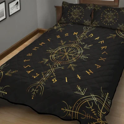Viking Quilt Bedding Set – The Helm of Awe Legendary Protection